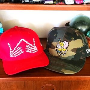 2 baseball caps Pray for Surf and I am local